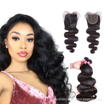 100% Virgin Indian Hair Body Wave Darling Hair Weaving , 8A Indian Body Wave Human Hair Weft with Lace Closure